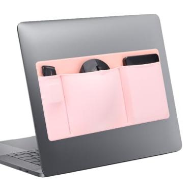 Imagem de Realand Bolsa para laptop com 3 bolsos para mouse e disco rígido, capa adesiva com bolso elástico para SSD portátil externo, telefone, cabo USB, caneta, rosa