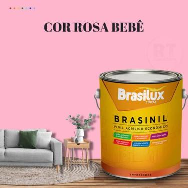 Imagem de Tinta Parede Rosa Acrílica Brasinil  Anti Mofo 3,2l - BRASILUX , ROSA 