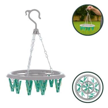 Imagem de Mini Varal Redondo Flash Limp com 16 Prendedores Giratório - Flashlimp