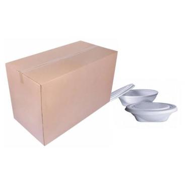 Imagem de 100 Quentinha Isopor Com Tampa Fundo Florado M60 750Ml Ultra