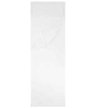 Imagem de Forro de saco de dormir de chiffon - Saco de dormir adulto e lençol de viagem para hotel - ideal para acampamento, caminhada, mochila, sofá, trailer, estações de verão quente (71 x 221 cm, branco)