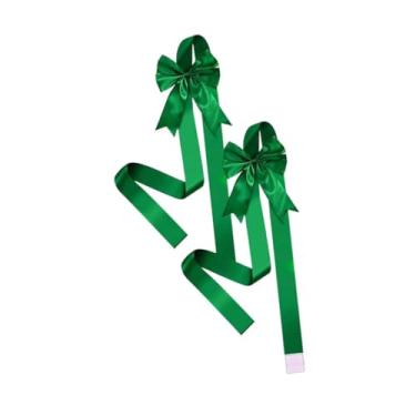 Imagem de oshhni 2 peças de laços de fita de Natal para porta de armário, decoração de árvore de Natal, grandes enfeites artesanais, guirlanda de Natal para festa na, Verde