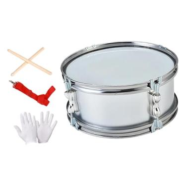 Imagem de MERIGLARE Caixa de 11" Instrumento de percussão leve e portátil com luvas para crianças, meninos e meninas iniciantes, Cinza Prateado