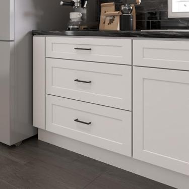 Imagem de Furinno Armário de cozinha com base de gaveta coqueteleira com 3 gavetas, pronto para montar, 61 cm P x 76 cm L x 87 cm A, branco