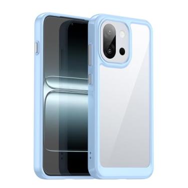 Imagem de GTBDEKI Capa para OnePlus 13T, PKX110 à prova de choque de policarbonato rígido transparente + capa protetora de TPU para OnePlus 13T azul cristal