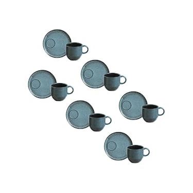 Imagem de Conjunto de Xícaras de Chá com Pires Porto Brasil Linhas Night Sky 230ml - 6 Peças