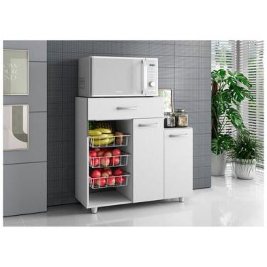 Imagem de Armário com Fruteira 1 Gaveta 2 Portas Aramóveis Lia, Branco