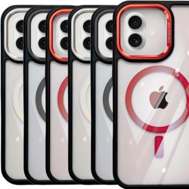 Imagem de Capa iPhone 16 Plus Capinha Magnética Case Celular Proteção Câmera Acrílico Anti Amarelamento