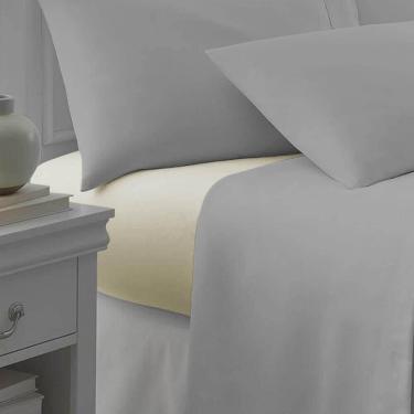 Imagem de Lençol Solteiro  180 Fios Algodão Elástico Kaki