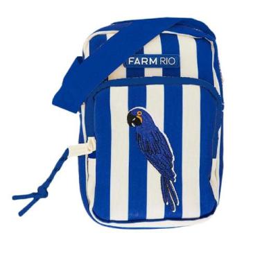 Imagem de Bolsa bag farm gema arara listrada 78327155m, Branco, Azul, UN