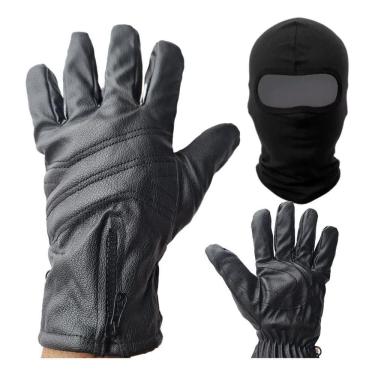 Imagem de Kit Moto Luva Grossa Resistente Touca Ninja Proteção Motoboy