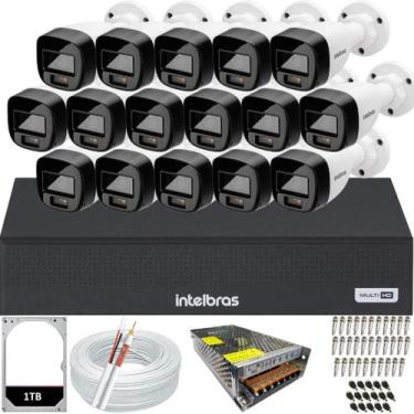 Imagem de Kit Intelbras 16 Câmeras Segurança VHD 3220b Microfone Audio Full Colo