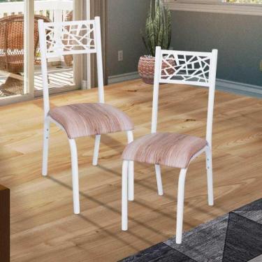 Imagem de Kit 2 Cadeiras de Jantar em Aço com Assento Estofado Luna - Repleta, B