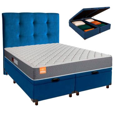 Imagem de Kit Cama Box Bau + Cabeceira + Colchão Queen D23 - Pro - Inducol