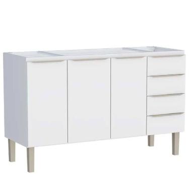 Imagem de Gabinete para Cozinha Aço Flora 1,44m Branco para Pia de 1,50m - P102925 - COZIMAX
