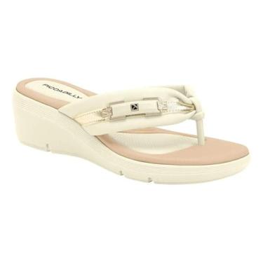 Imagem de Sandália Piccadilly Tamanco Anabela Palmilha Conforto 540379, 35, Bran