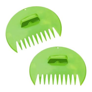 Imagem de IEUDNS Coletores de folhas, pás de folhas, ancinhos manuais multifuncionais, ferramenta de jardinagem para espalhar cobertura morta, recortes de grama e, Verde Claro Redondo