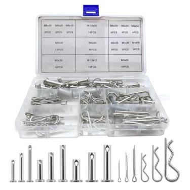 Imagem de Kit de sortimento Boatsea Cotter Pin Hair Pin Clevis Pin 122 unidades