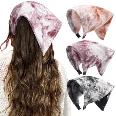 Imagem de Bandanas HAIMEIKANG Floral para mulheres (preta+laranja+roxa)