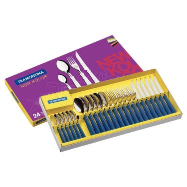 Imagem de Faqueiro Tramontina New Kolor Inox Azul 24 Peças
