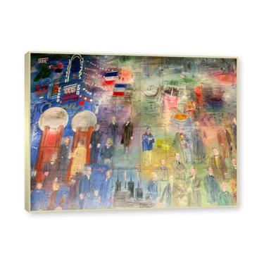 Imagem de NHLDZYH Moldura champanhe. Folhas impressionistas, (sem título 57) de Raoul Dufy, reprodução de quadros, quadros de pinturas famosas, imagem murais quartos. 60x80cm