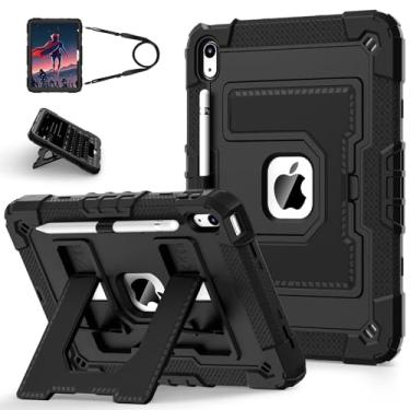 Imagem de WESOROL CASE Capa para iPad 11 polegadas (A16) 11ª/10ª geração 10,9 polegadas compatível com crianças iPad 10ª geração com alça de ombro, capa resistente à prova de choque para i Pad 11ª/10ª geração