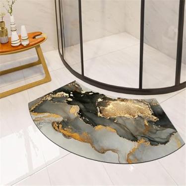 Imagem de Tapete De Banho De Terra Diatomácea Curva, Tapete De Piso Super Absorvente Em Leque, Tapetes De Banheiro De Secagem Rápida, Tapetes De Chuveiro, Banheira Antiderrapante Para Chuv, D, 45 * 90cm