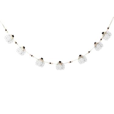 Imagem de Dayofun Guirlanda de contas de madeira de abóbora - Decorações de Ação de Graças, faixa de decoração de outono para manto, feltro de Ação de Graças, prateleira de casa de fazenda, lareira, decoração