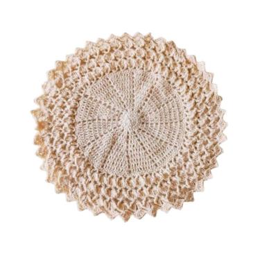 Imagem de Kit Com 6 Sousplat Em Crochê Artesanal 33Cm Off White