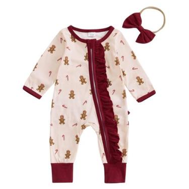 Imagem de Macacão de Halloween para bebês com duas abóboras e algodão com estamp