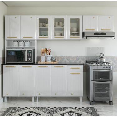 Imagem de Cozinha De Aço Compacta Telasul Diamante 4Pçs C/ Kit Branco