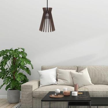 Imagem de Luminária Teto Tipo Pendente Havana Mdf - Completa Cor: Marrom