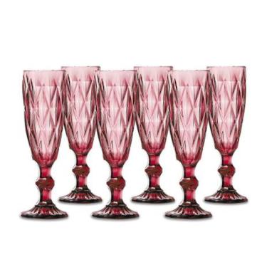 Imagem de Jogo de Taças Champagne Diamante Lilás 140ML Class Home