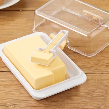 Imagem de Caixa de armazenamento de manteiga com tampa para bancada e geladeira, suporte de manteiga doméstico, pode ser lavado na lava-louças