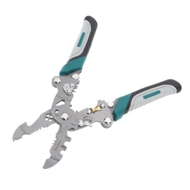 Imagem de WALFRONT Alicate Multifuncional para Descascar Fios, Descascador de Aço Cr V Dobrável para 8AWG, 10AWG, 12AWG, 14AWG, 16AWG, Mecanismo de Travamento, Corte, Crimpagem de Terminal,