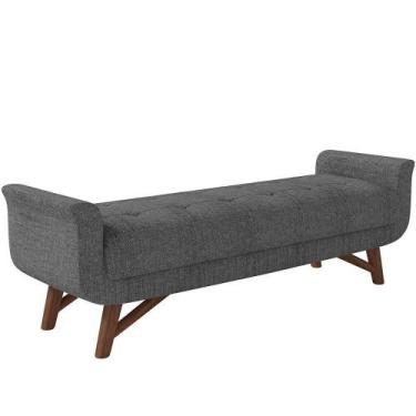 Imagem de Puff Recamier Decorativo Com Pés Em Madeira 160 Cm Itália P05 Linho Ci