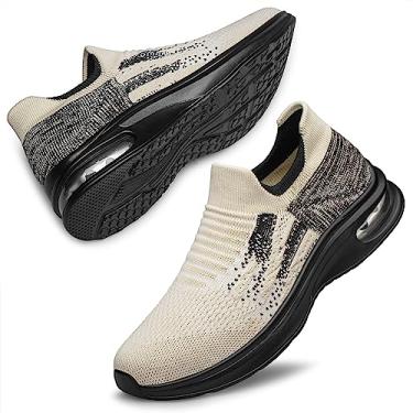 Imagem de BNR Sapatos Masculinos Leves Ténis Sem Atacadores Rasteiros Casuais Confortáveis, Branco 43