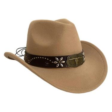 Imagem de Chapéu de Cowboy de Aba Larga - Estilo Ocidental Retrô Unissex para Ve