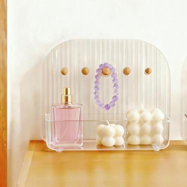 Imagem de Organizador de perfume de maquiagem, prato de joias, organizador de acessórios de cabelo, bandeja decorativa de cômoda de bancada, organizador de quarto de meninas para clipe de garra, pulseira, anel