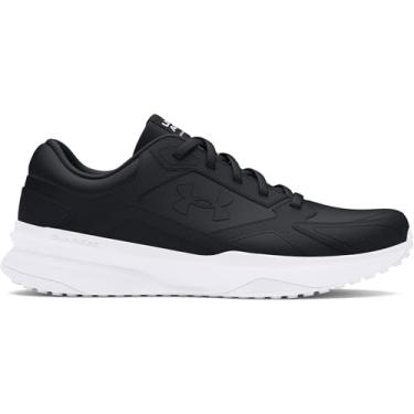 Imagem de Under Armour Tênis masculino de couro Edge, Preto/Preto/Branco, 38