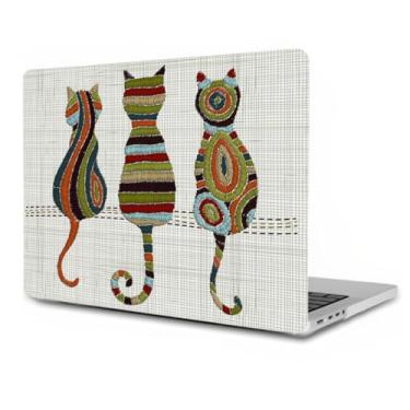 Imagem de ACJYX Capa rígida compatível com MacBook Air M2 de 13,6 polegadas modelo A2681/A3113 versão 2022, capa de plástico leve para laptop para MacBook Air de 13,6 polegadas com tela retina, gatos