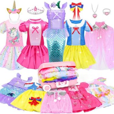 Imagem de Conjunto de roupas Princess Dress Up JEMSHE para meninas de 3 a 8 anos