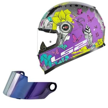 Imagem de Kit Capacete Feminino Ls2 FF358 Dreamcatcher Viseira Camaleao (58)