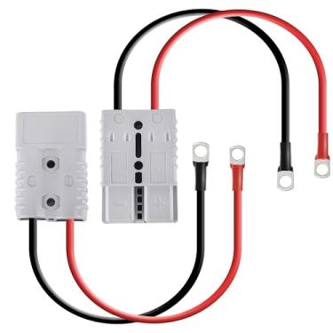 Imagem de YENJO Cabo conector de plugue Anderson 6AWG, 2 peças de conector rápido de bateria para carros a bateria, carros turísticos, solar, trailer, tratores, motores (175A, 50 cm)