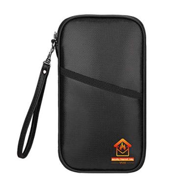Imagem de Kiboule Bolsa de documentos à prova de fogo Porta passaporte Bolsa de dinheiro à prova de fogo e impermeável Bolsa de armazenamento segura de fibra de vidro revestida de silicone com fecho de zíper A