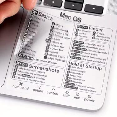 Imagem de Adesivo teclas de atalho MacOs teclado Macbook Air Pro Mini ios removível/sem resíduo