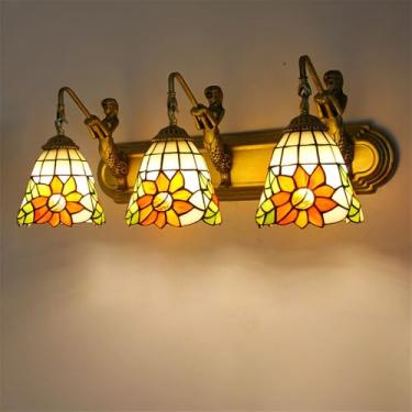 Imagem de Luminária de parede retrô americana LED de luxo e criativa para sala de estar, restaurante, quarto, escritório, casa de campo, hotel, café, bar, corredor, penteadeira, banheiro, espelho (C 3