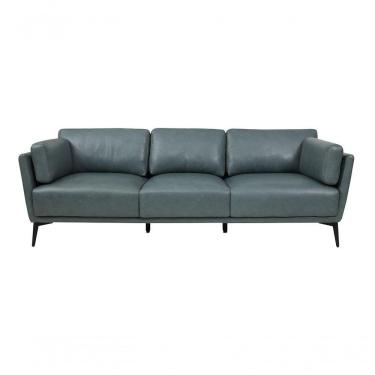 Imagem de Sofá De Couro Lexus 3 Lugares Couro Turquese - Mempra