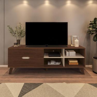 Imagem de Rack Tv 75" 2 Gavetas E Nichos Multimóveis Cr45178 Cedro/Off White Cedro/Off White