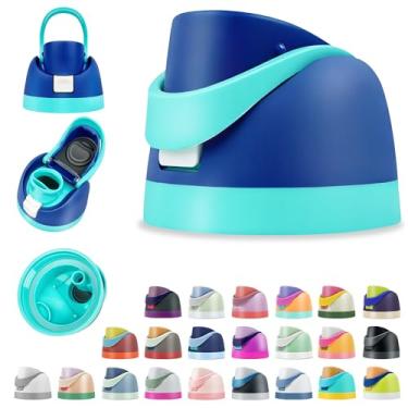 Imagem de BydGxy Tampas de substituição para garrafa de água Owala 680 g/947 g/1,134 g – tampa flip top à prova de vazamento com palha, opções de cores fofas como algodão doce (Ocean Mint)